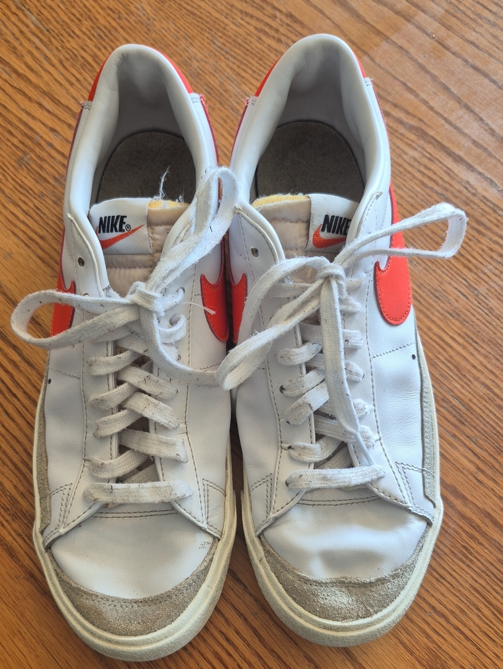 Nike White and Orange Low 77 Men's Sneakers
